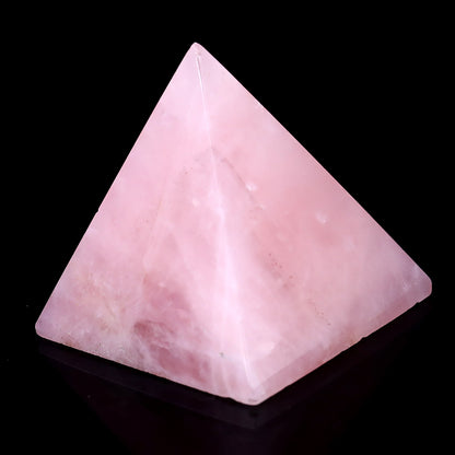 50mm Rose Quartz Hand Carved Crystal Pyramid Crystallumi