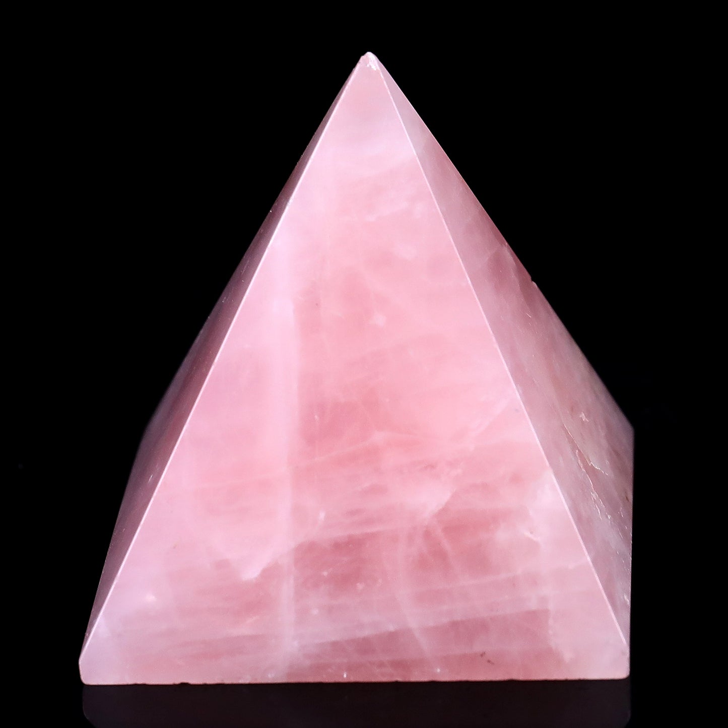 50mm Rose Quartz Hand Carved Crystal Pyramid Crystallumi