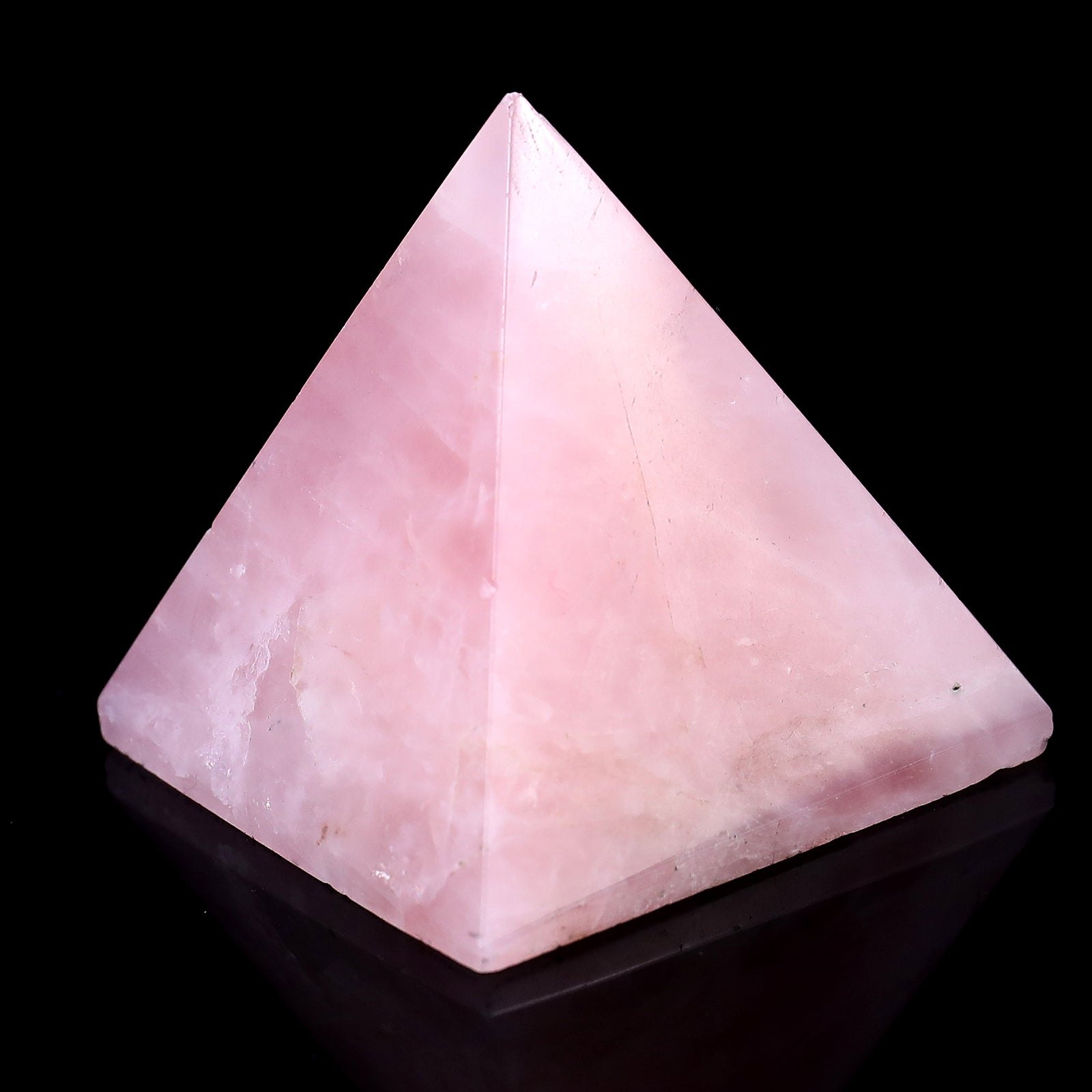 50mm Rose Quartz Hand Carved Crystal Pyramid Crystallumi