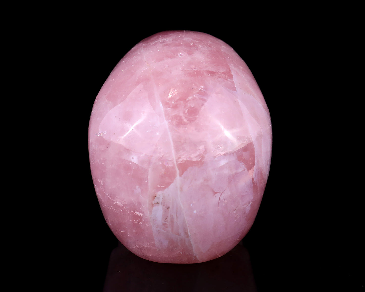 4.4" Rose Quartz Hand Carved Crystal Realistic Skull Sculpture