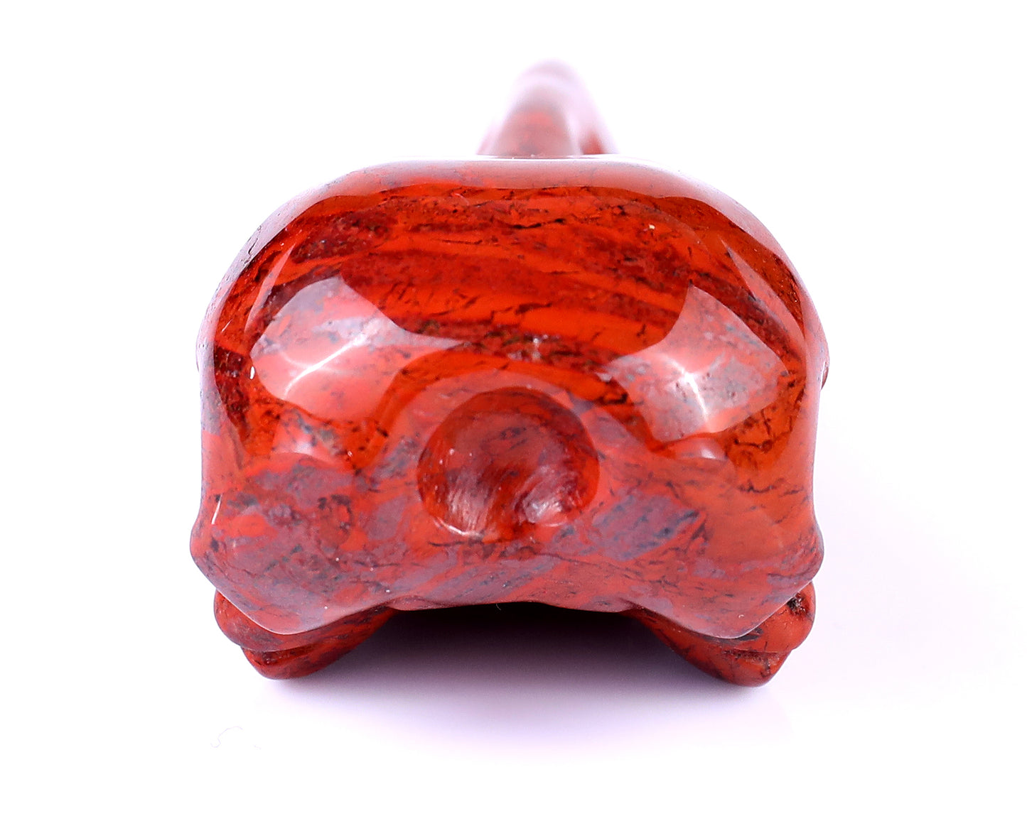 4.7" Red Jasper Carved Crystal Raven Skull Sculpture