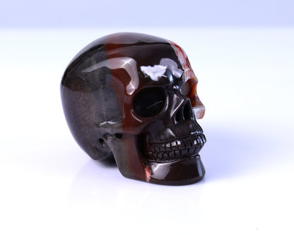 3.0" Lace Crazy Agate Hand Carved Crystal Realistic Skull Sculpture