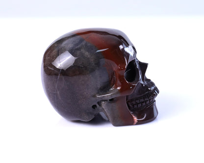 3.0" Lace Crazy Agate Hand Carved Crystal Realistic Skull Sculpture