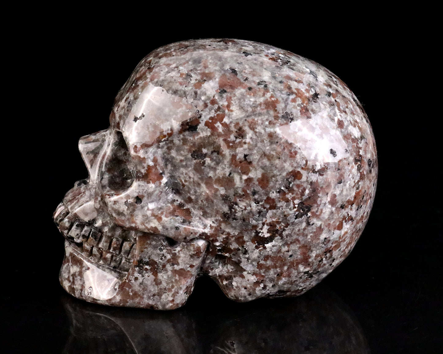 4.3" Yooperlite Hand Carved Crystal Realistic Skull Sculpture