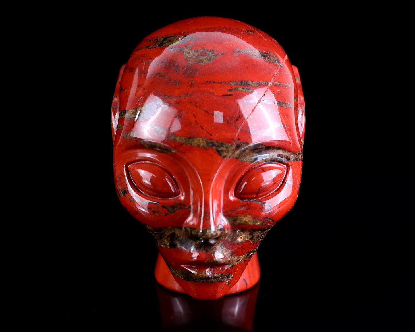 3.9" Red Jasper Hand Carved Crystal Elf Alien Sculpture