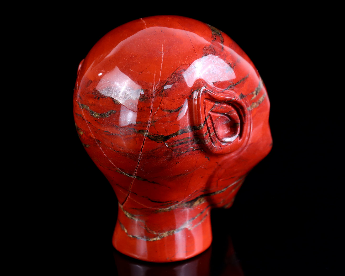 3.9" Red Jasper Hand Carved Crystal Elf Alien Sculpture