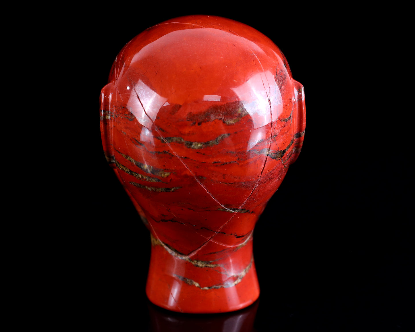 3.9" Red Jasper Hand Carved Crystal Elf Alien Sculpture