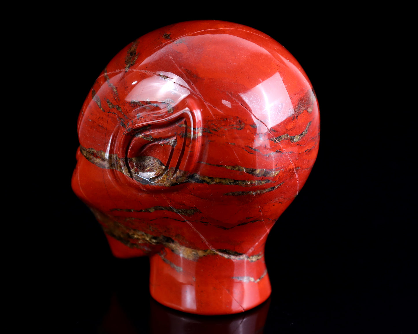 3.9" Red Jasper Hand Carved Crystal Elf Alien Sculpture