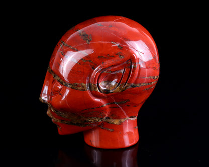 3.9" Red Jasper Hand Carved Crystal Elf Alien Sculpture