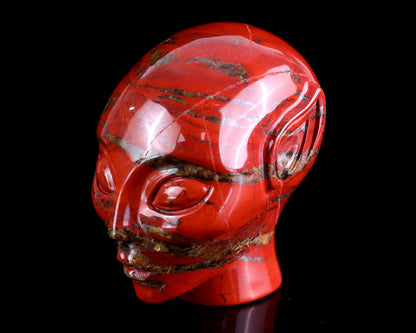 3.9" Red Jasper Hand Carved Crystal Elf Alien Sculpture