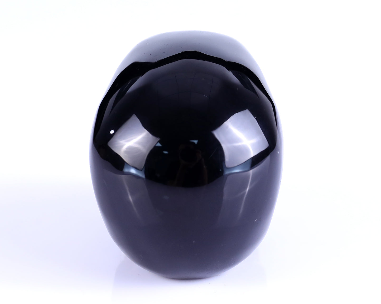 3.0" Black Obsidian Hand Carved Crystal Realistic Skull Sculpture