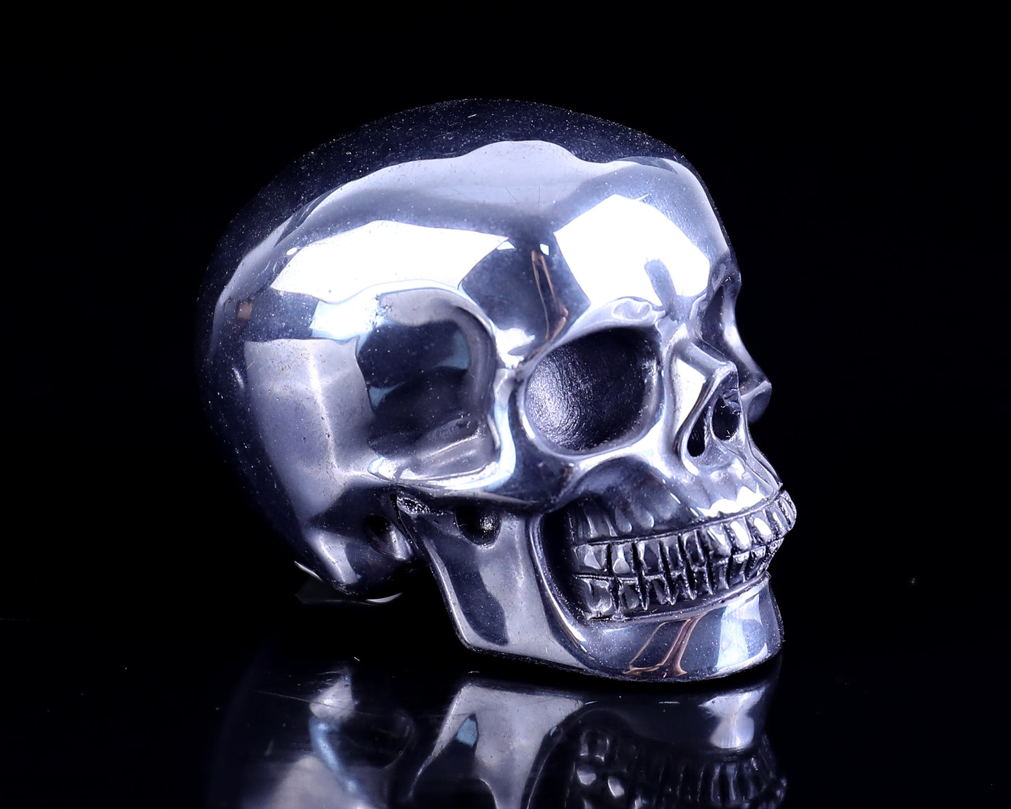 2.3" Tera-Herz Hand Carved Crystal Realistic Skull Sculpture