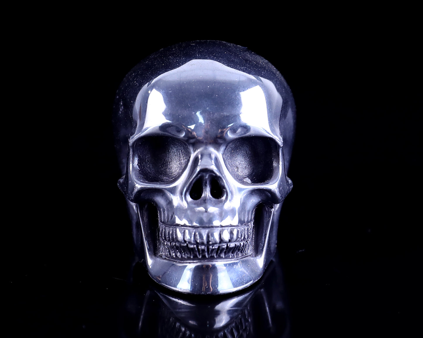 2.3" Tera-Herz Hand Carved Crystal Realistic Skull Sculpture