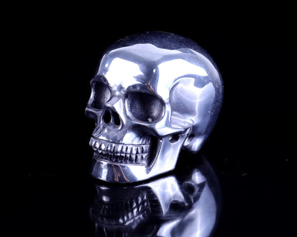 2.3" Tera-Herz Hand Carved Crystal Realistic Skull Sculpture