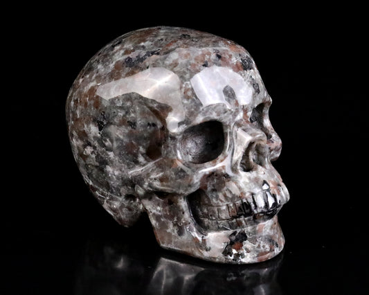 3.0" Yooperlite Hand Carved Crystal Realistic Skull Sculpture