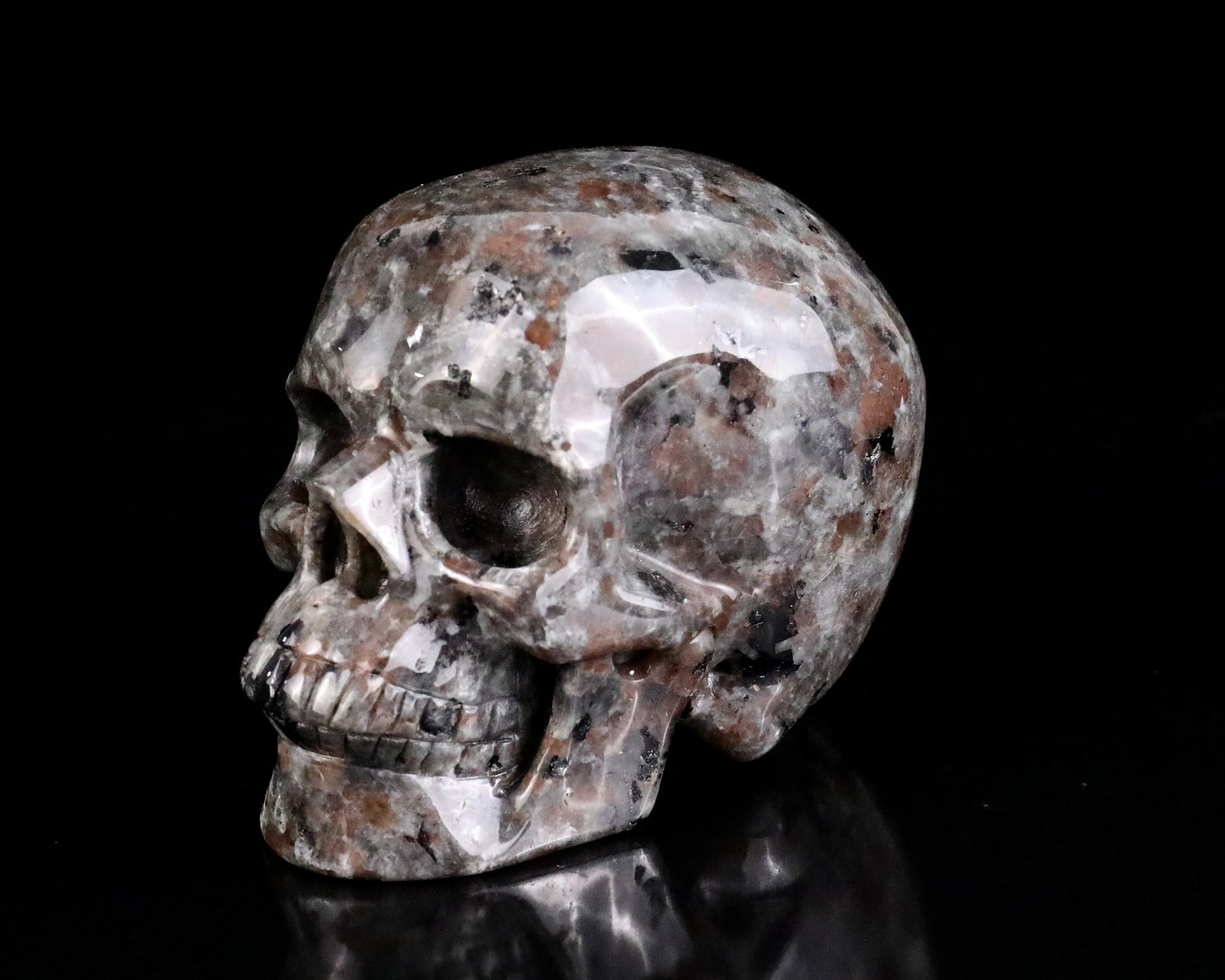 3.0" Yooperlite Hand Carved Crystal Realistic Skull Sculpture