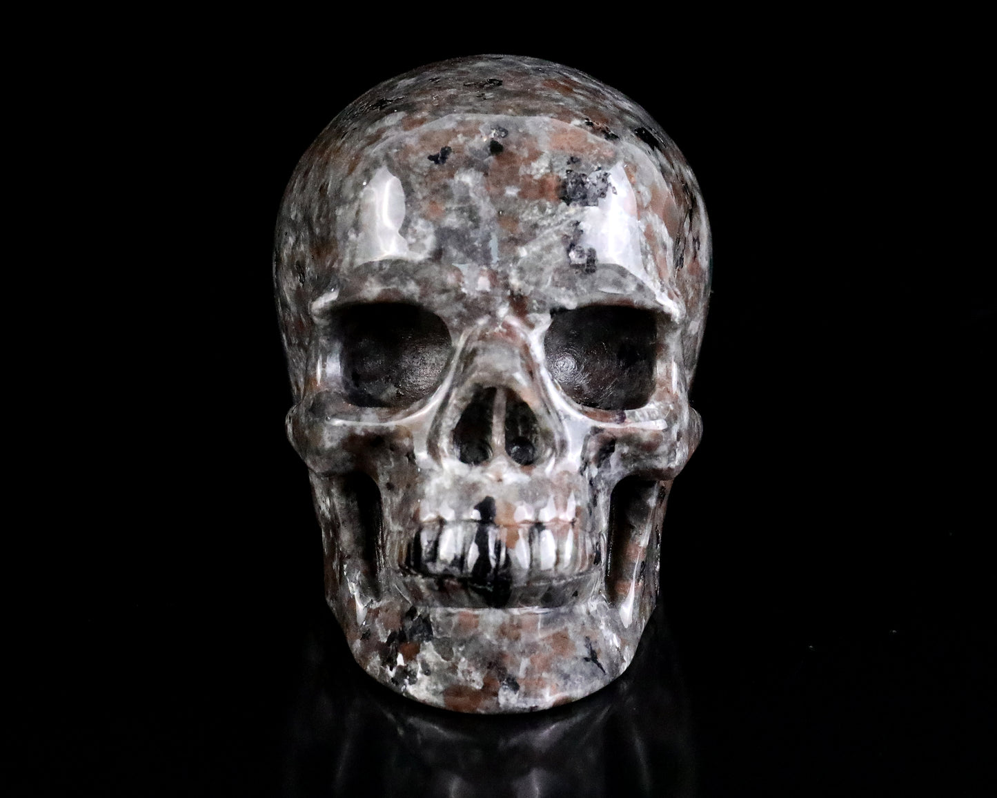 3.0" Yooperlite Hand Carved Crystal Realistic Skull Sculpture