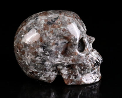 3.0" Yooperlite Hand Carved Crystal Realistic Skull Sculpture