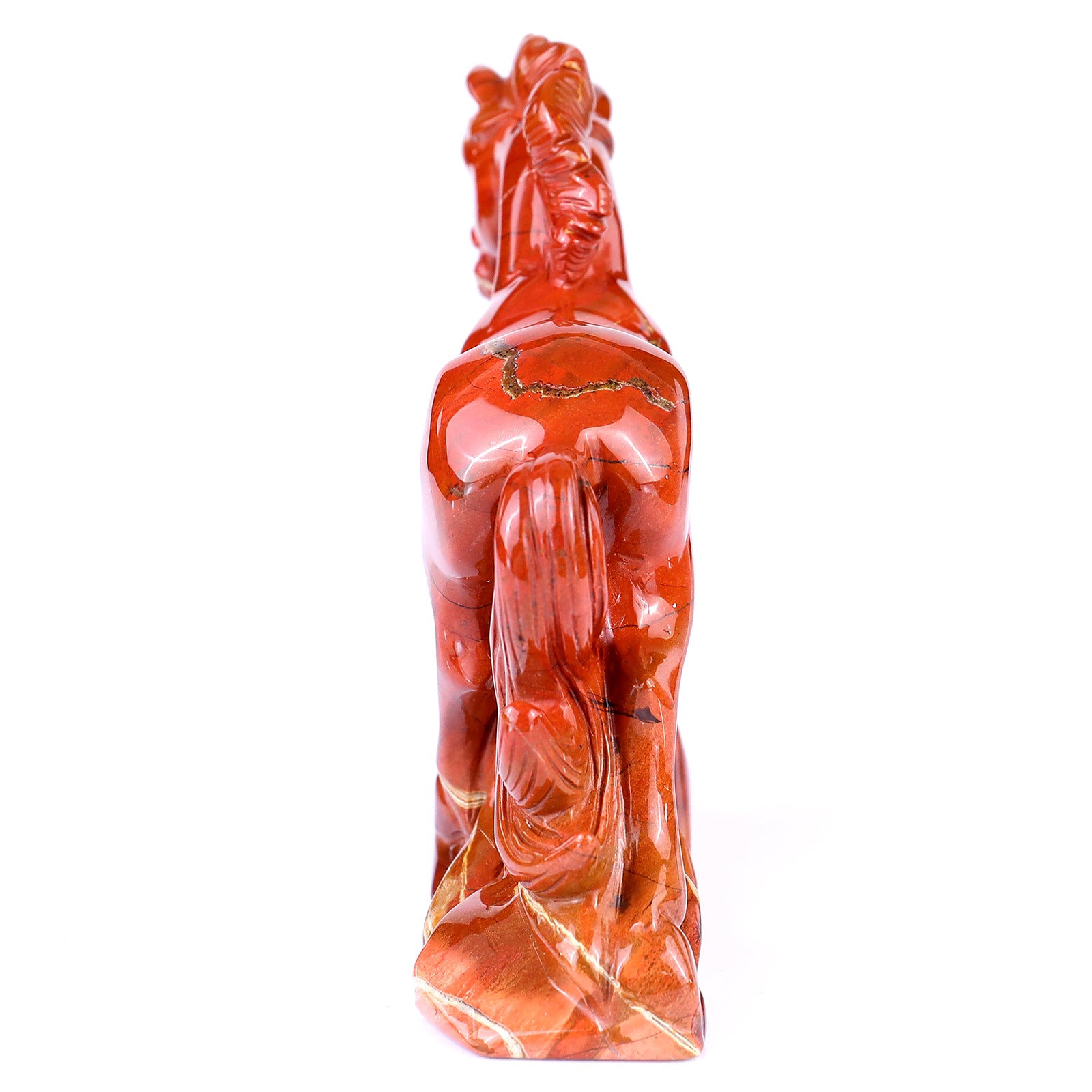 6.1" Red Jasper Hand Carved Crystal Horse Sculpture Crystallumi