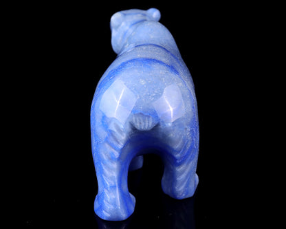 6.1" Sodalite Hand Carved Crystal Polar Bear Sculpture Crystallumi