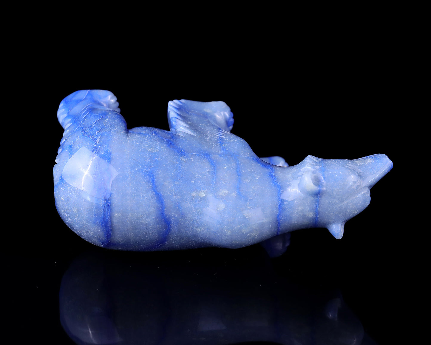 6.1" Sodalite Hand Carved Crystal Polar Bear Sculpture Crystallumi