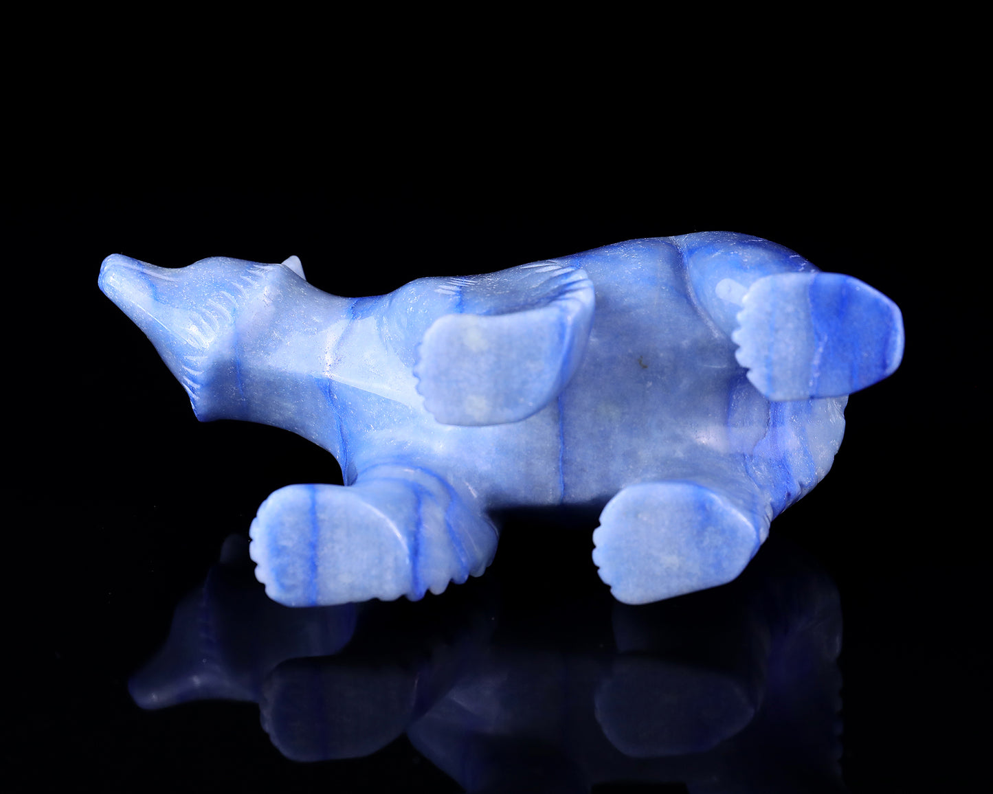 6.1" Sodalite Hand Carved Crystal Polar Bear Sculpture Crystallumi