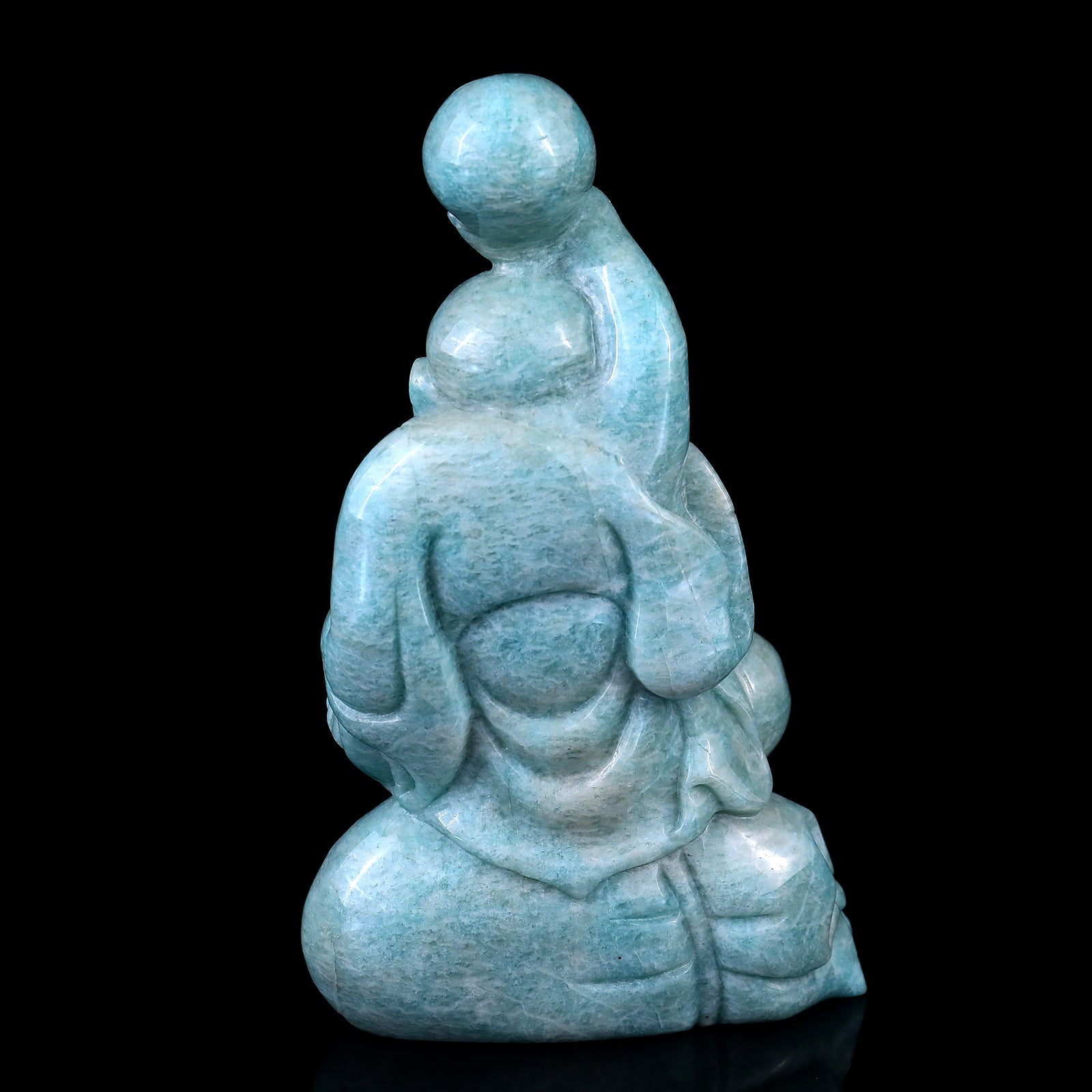 6.4" Amazonite Hand Carved Crystal Buddha Sculpture Crystallumi