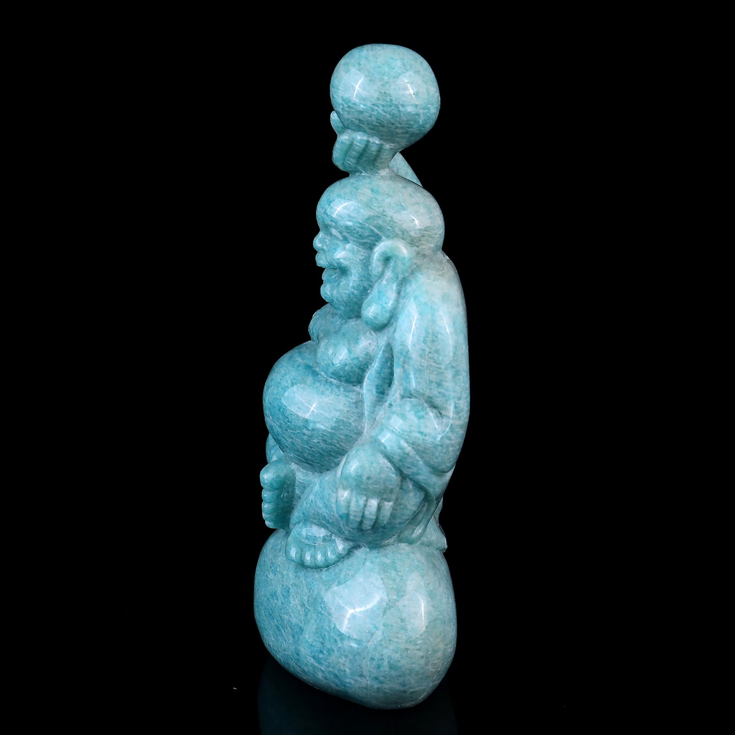 6.4" Amazonite Hand Carved Crystal Buddha Sculpture Crystallumi