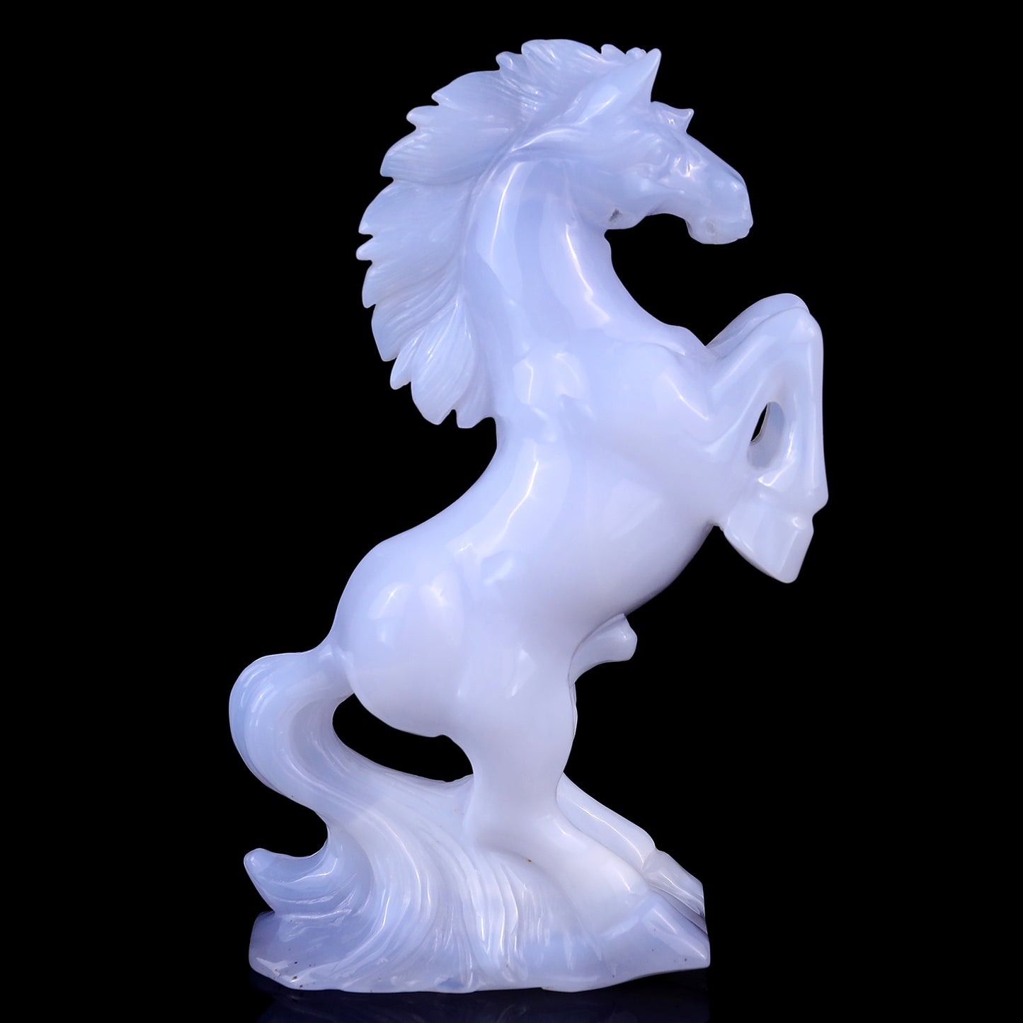 6.4" Blue Chalcedony Hand Carved Crystal Horse Sculpture Crystallumi