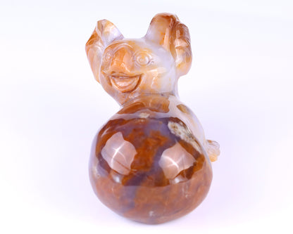 6.4" Chalcedony Hand Carved Crystal Koala Sculpture Crystallumi