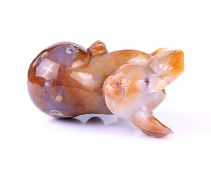 6.4" Chalcedony Hand Carved Crystal Koala Sculpture Crystallumi