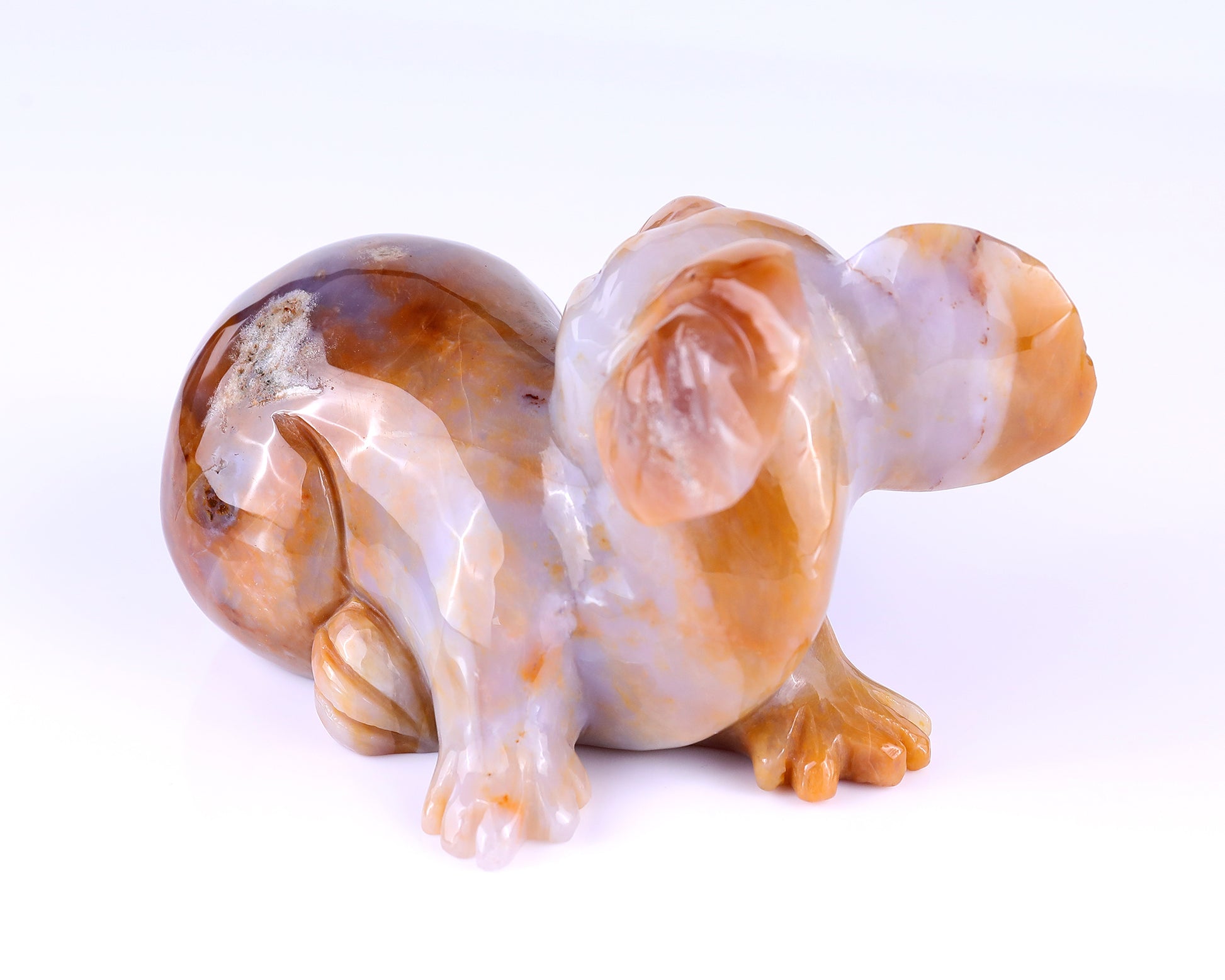 6.4" Chalcedony Hand Carved Crystal Koala Sculpture Crystallumi