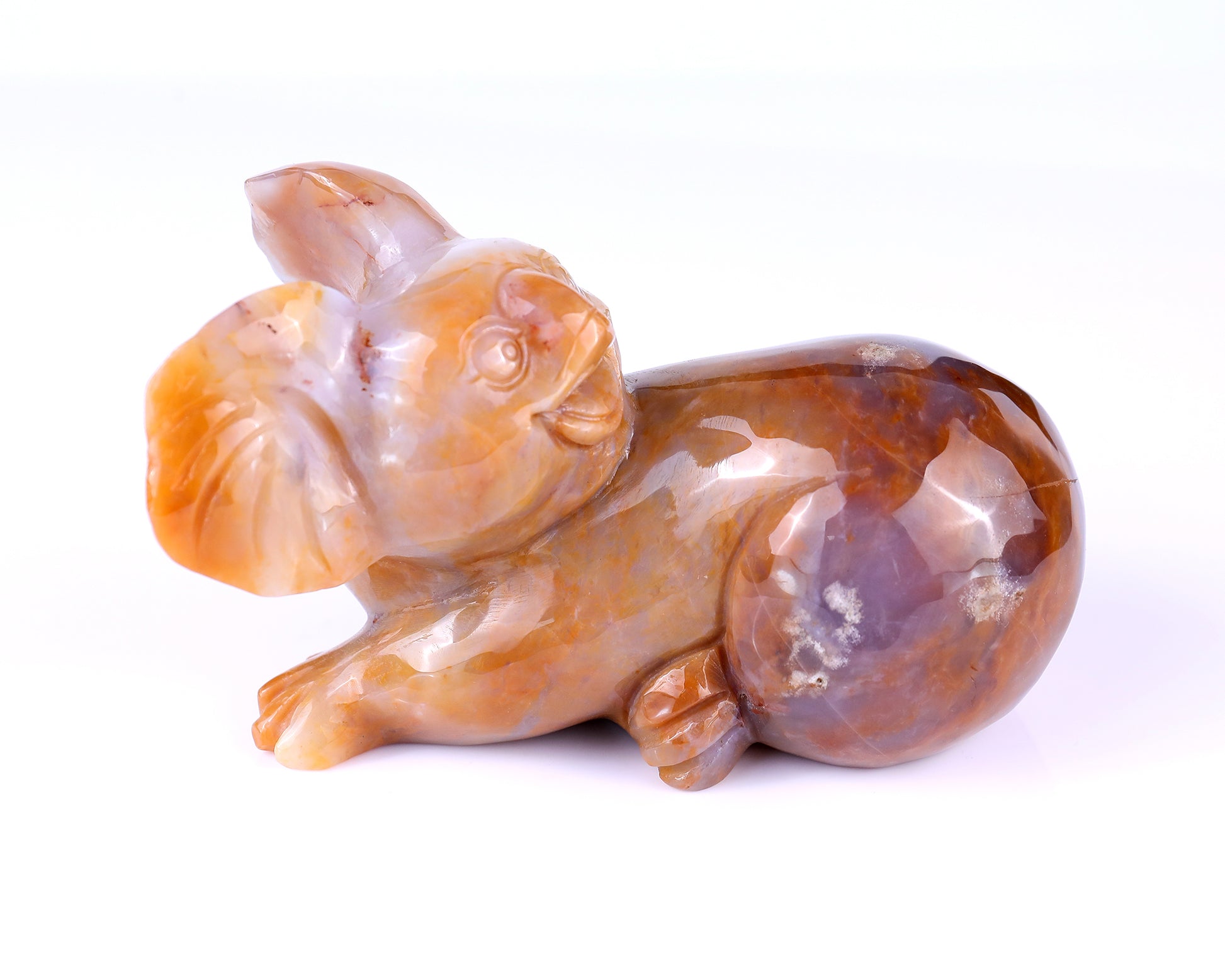 6.4" Chalcedony Hand Carved Crystal Koala Sculpture Crystallumi