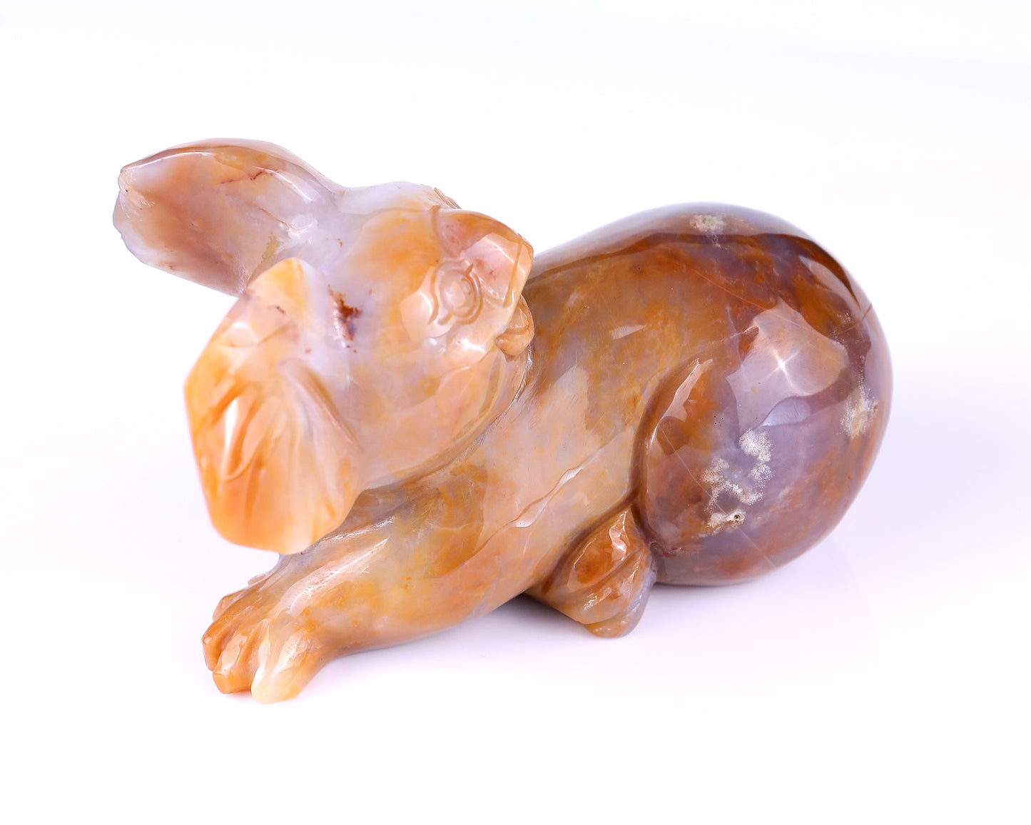 6.4" Chalcedony Hand Carved Crystal Koala Sculpture Crystallumi