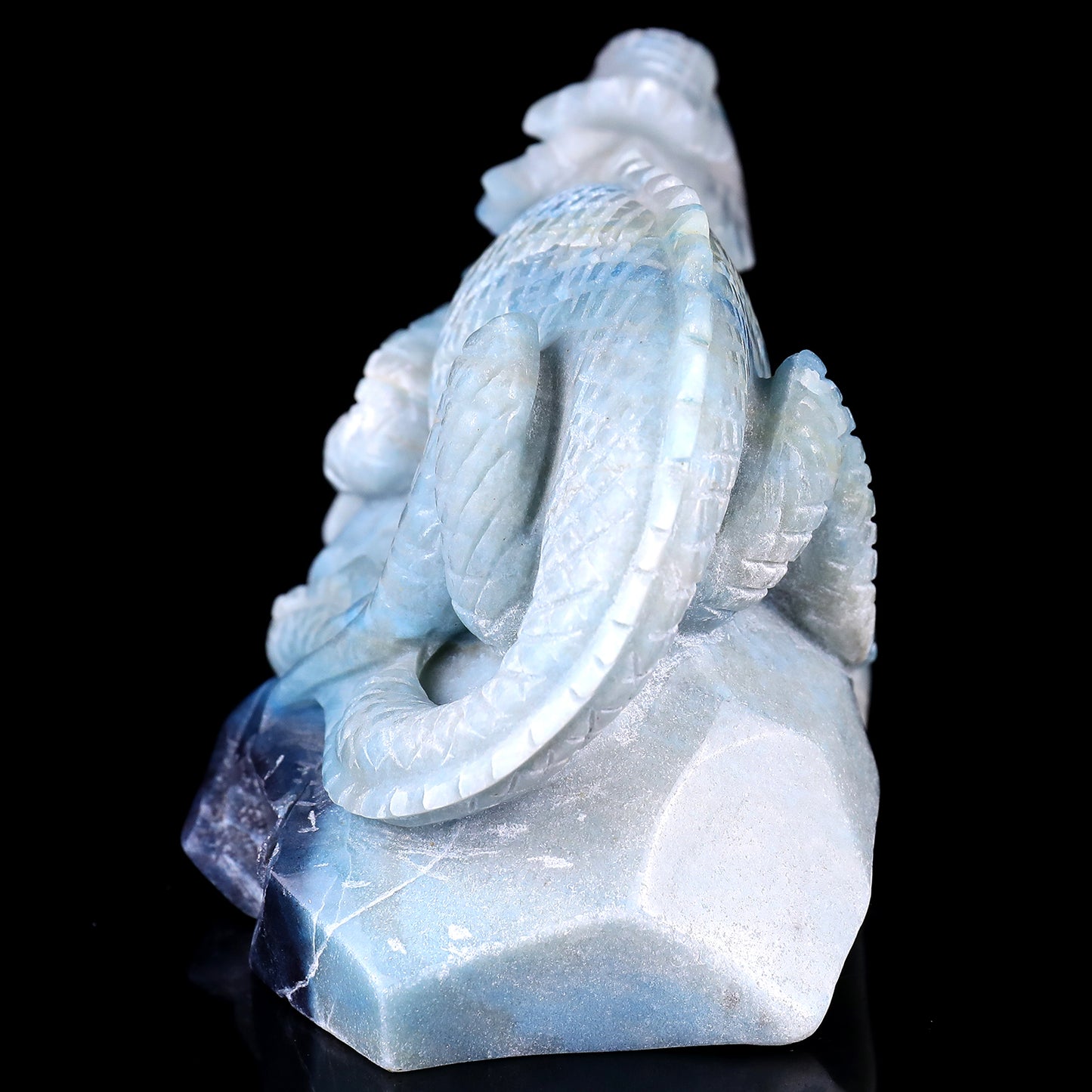 6.5" Amazonite Hand Carved Crystal Lizard Sculpture Crystallumi