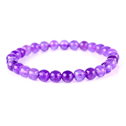 6.5mm Dream Amethyst Hand Carved Crystal Bracelet Crystallumi