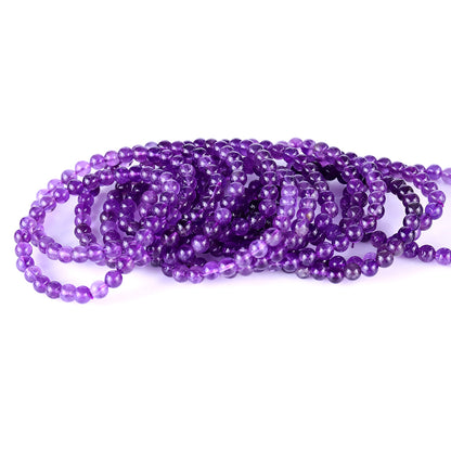 6.5mm Dream Amethyst Hand Carved Crystal Bracelet Crystallumi