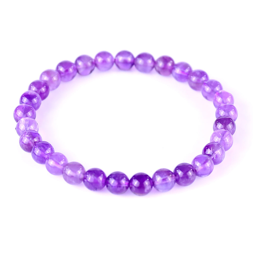 6.5mm Dream Amethyst Hand Carved Crystal Bracelet Crystallumi