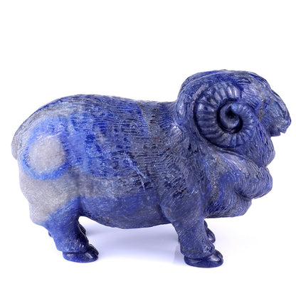 6.7" Blue Aventurine Hand Carved Crystal Sheep Sculpture Crystallumi