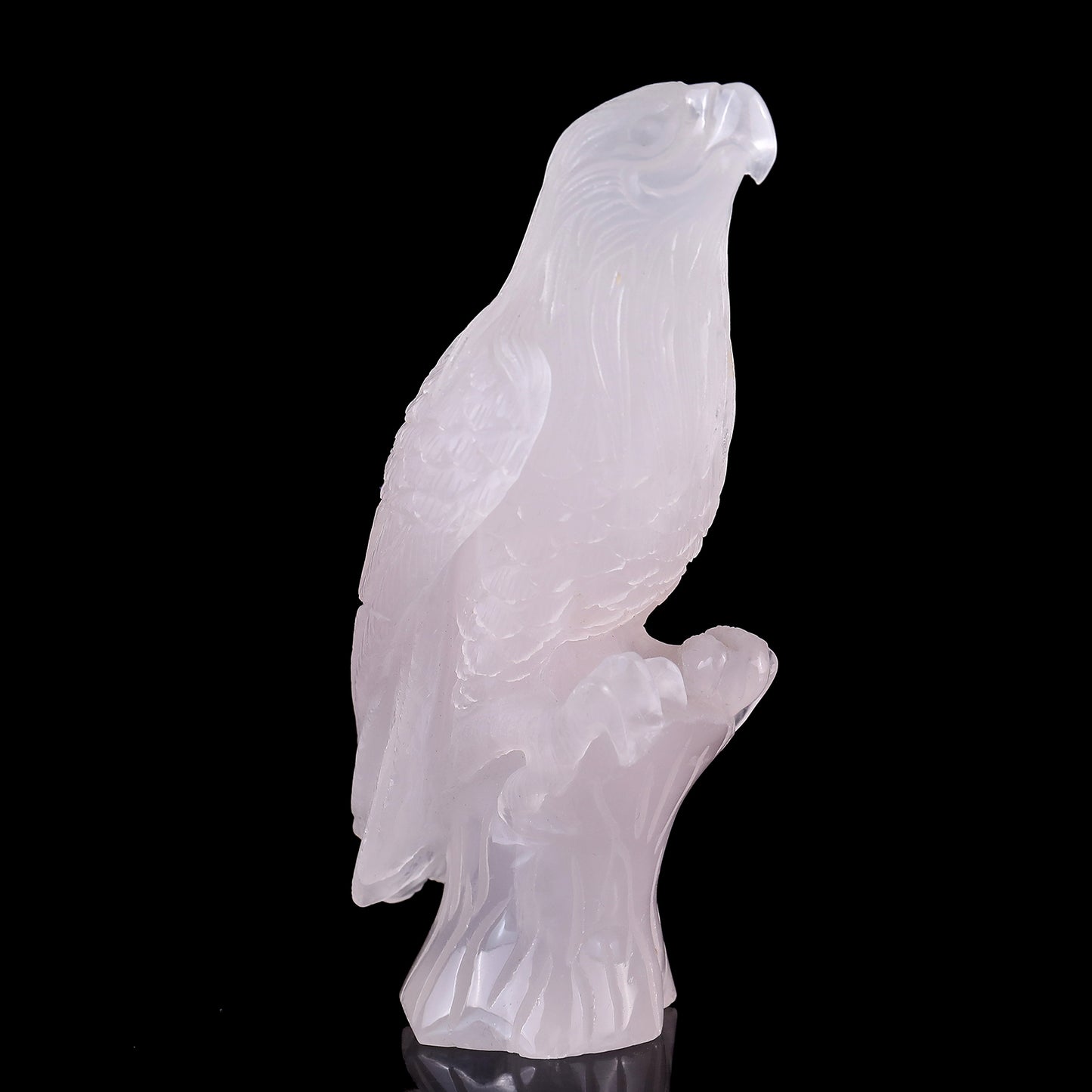 6.7" Rose Quartz Hand Carved Crystal Parrot Sculpture Crystallumi