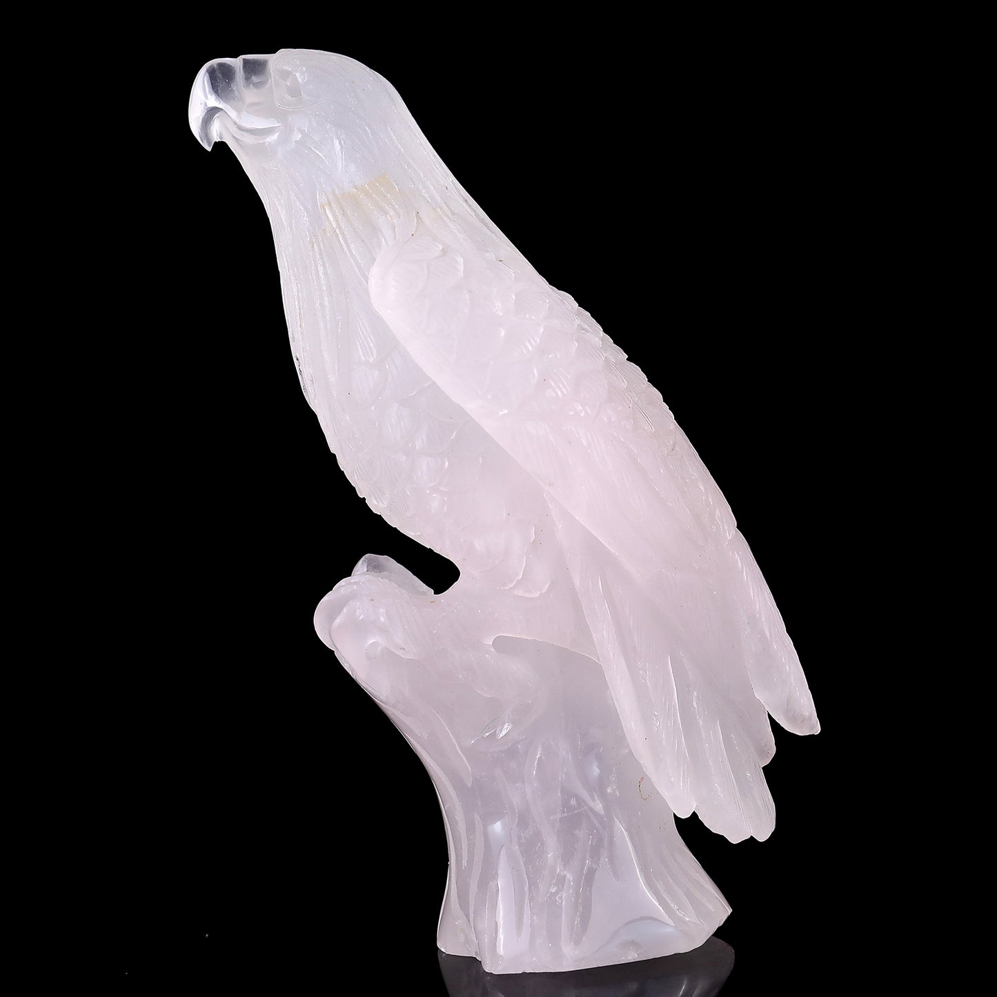 6.7" Rose Quartz Hand Carved Crystal Parrot Sculpture Crystallumi