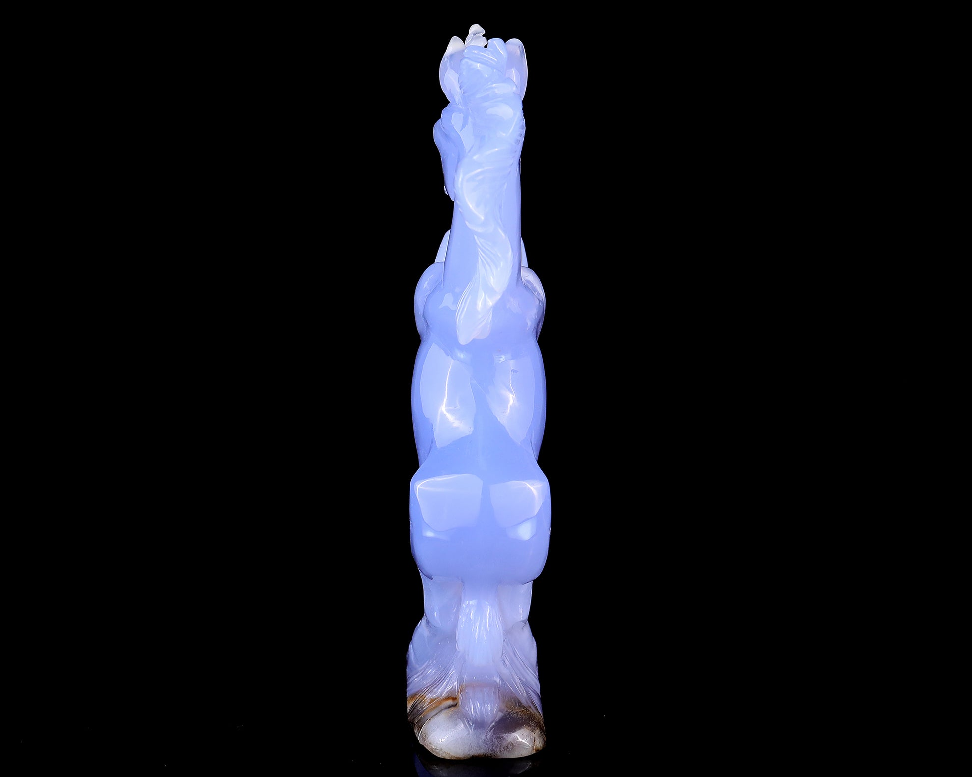 6.8" Blue Chalcedony Hand Carved Crystal Unicorn Sculpture Crystallumi