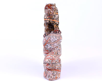 6.8" Red Leopard Skin Jasper Hand Carved Crystal Leopard Sculpture Crystallumi