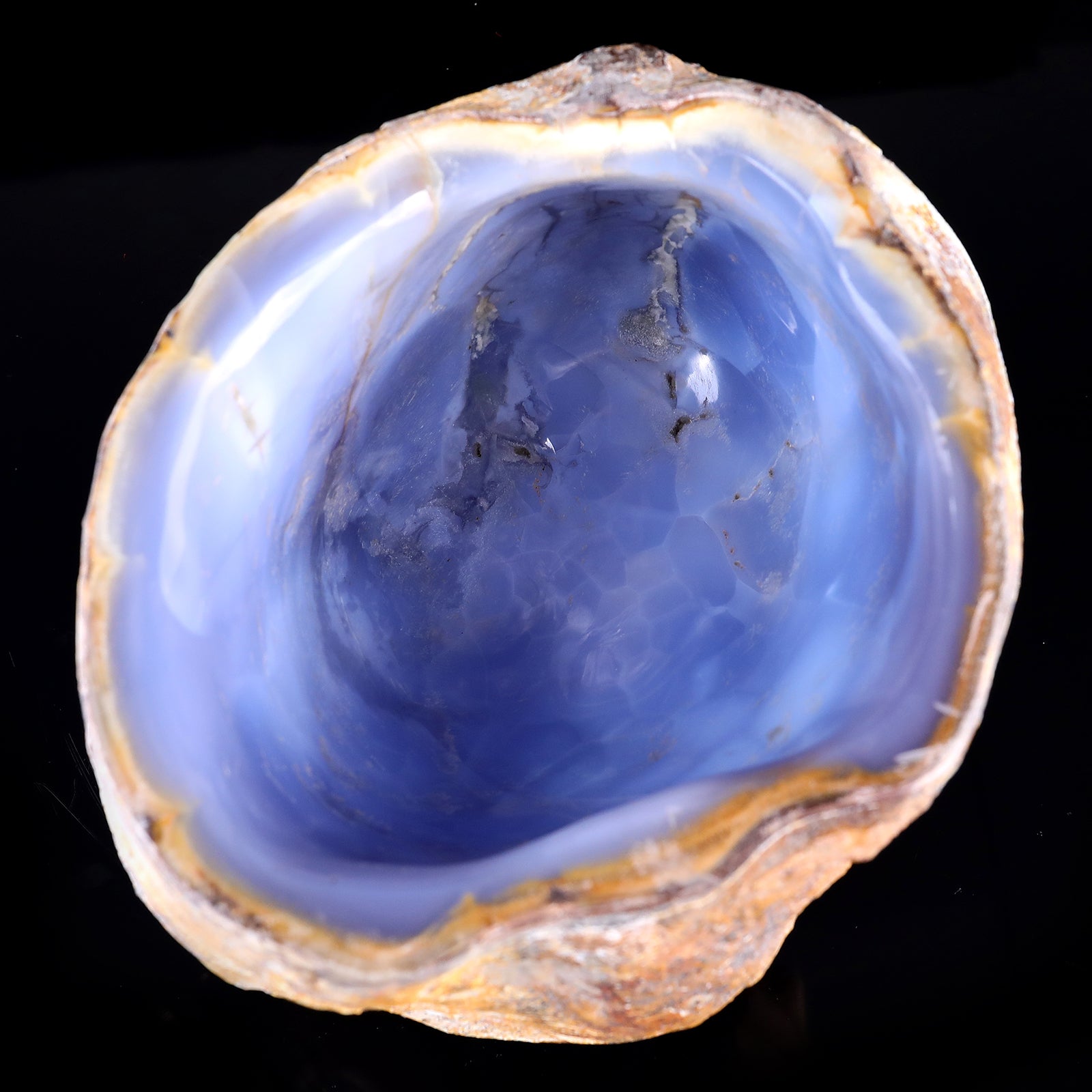 6.9" Blue Chalcedony Hand Carved Crystal Bowl Crystallumi