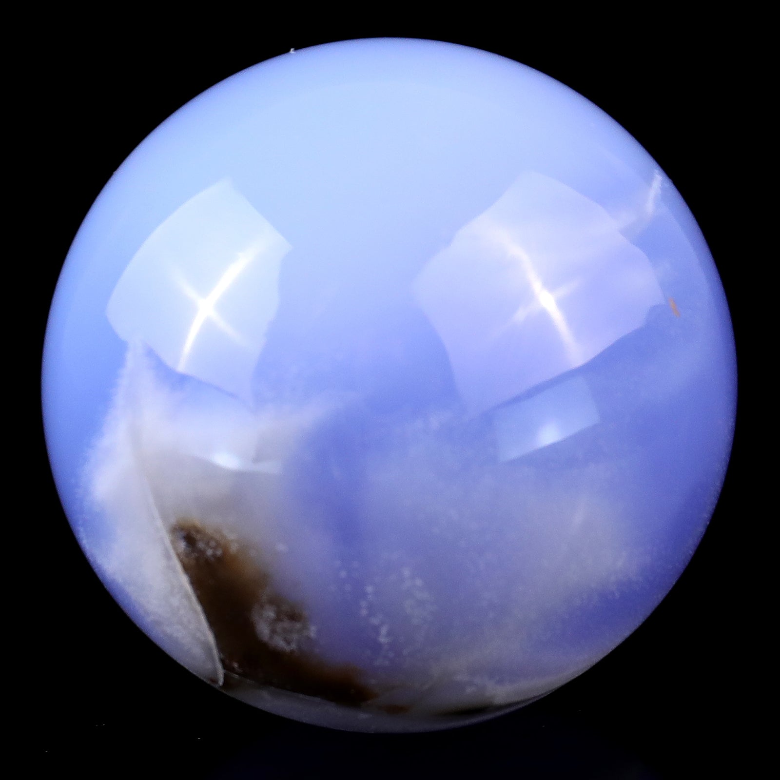 60mm Blue Chalcedony Hand Carved Crystal Sphere Crystallumi