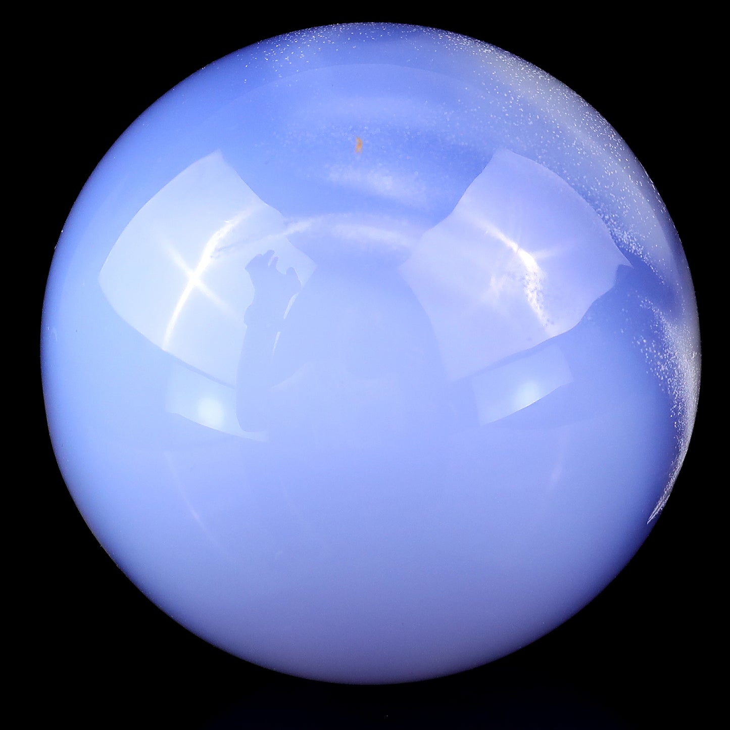 60mm Blue Chalcedony Hand Carved Crystal Sphere Crystallumi