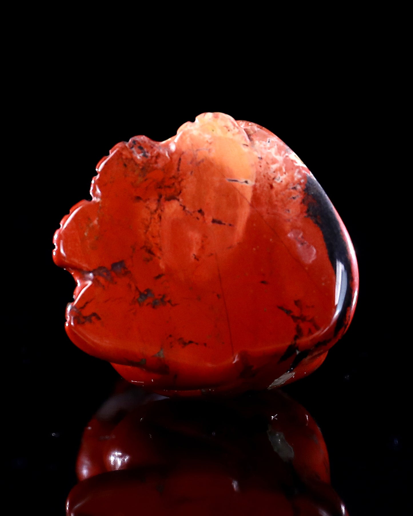 3.0" Red Jasper Hand Carved Crystal Leopard Sculpture