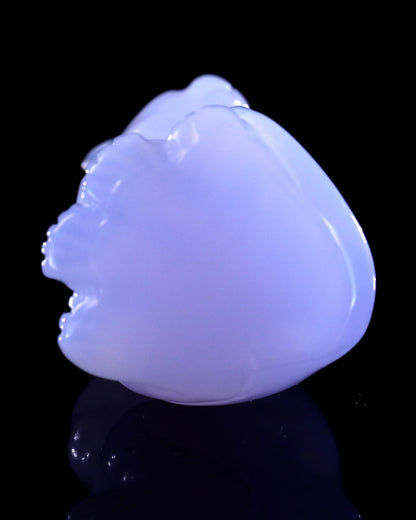 3.0" Blue Chalcedony Hand Carved Crystal Leopard Sculpture