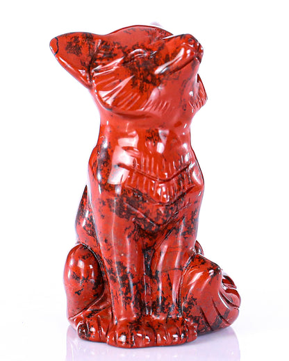 2.5" Red Jasper Hand Carved Crystal Fox Sculpture