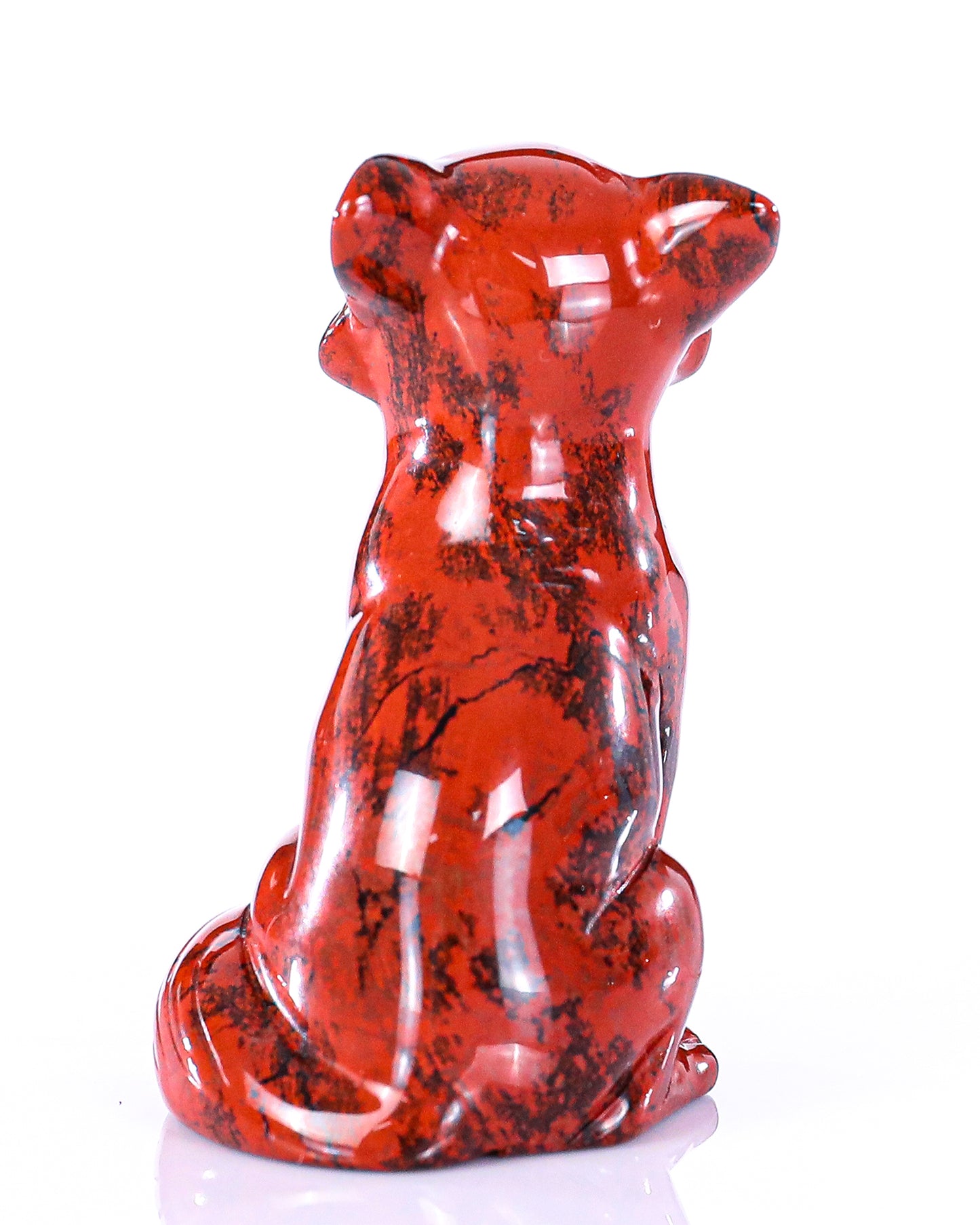 2.5" Red Jasper Hand Carved Crystal Fox Sculpture